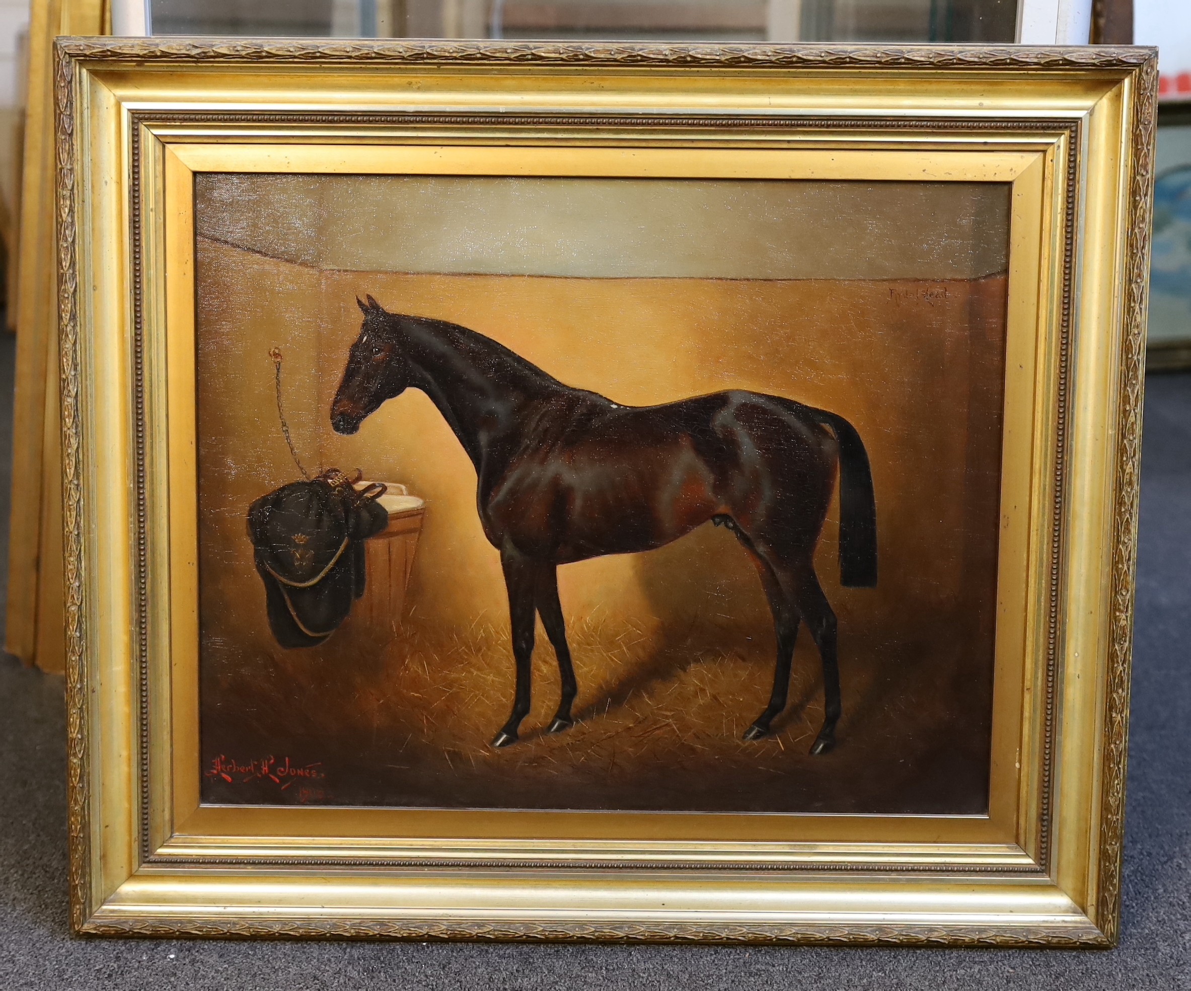 Herbert St. John Jones (fl.1905-1923), Horse portraits of St Benet and Rydal Head, painted from life, pair of oils on canvas, 41 x 51cm